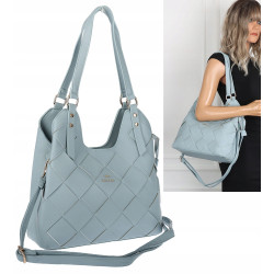 Torebka Damska Shopper Modna Pojemna Torba na Ramię Pasek CH3357 Niebieska