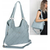 Torebka Damska Shopper Modna Pojemna Torba na Ramię Pasek CH3357 Niebieska