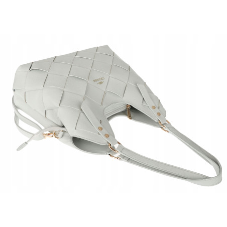 Torebka Damska Shopper Modna Pojemna A4 Torba na Ramię Pasek CH3357 Szara