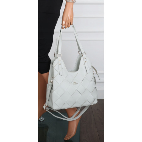 Torebka Damska Shopper Modna Pojemna A4 Torba na Ramię Pasek CH3357 Szara