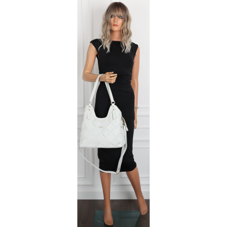 Torebka Damska Shopper Modna Pojemna A4 Torba na Ramię Pasek CH3357 Szara