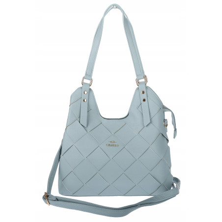 Torebka Damska Shopper Modna Pojemna Torba na Ramię Pasek CH3357 Niebieska
