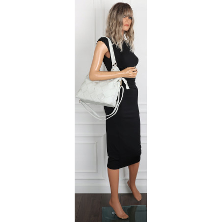 Torebka Damska Shopper Modna Pojemna A4 Torba na Ramię Pasek CH3357 Szara