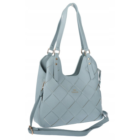 Torebka Damska Shopper Modna Pojemna Torba na Ramię Pasek CH3357 Niebieska