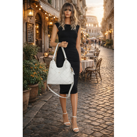 Torebka Damska Shopper Modna Pojemna A4 Torba na Ramię Pasek CH3357 Szara