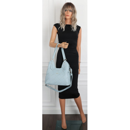 Torebka Damska Shopper Modna Pojemna Torba na Ramię Pasek CH3357 Niebieska
