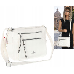 Torebka Damska Listonoszka Modna Pojemna Torba na Ramię Cross L791A Biała