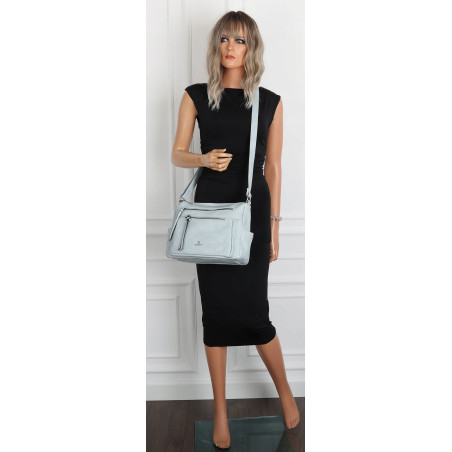 Torebka Damska Listonoszka Modna Pojemna Torba na Ramię L791A Niebieska