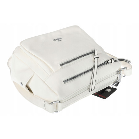 Torebka Damska Listonoszka Modna Pojemna Torba na Ramię Cross L791A Biała