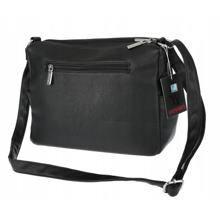 Torebka Damska Listonoszka Modna Pojemna  Torba na Ramię Cross L791A Czarna