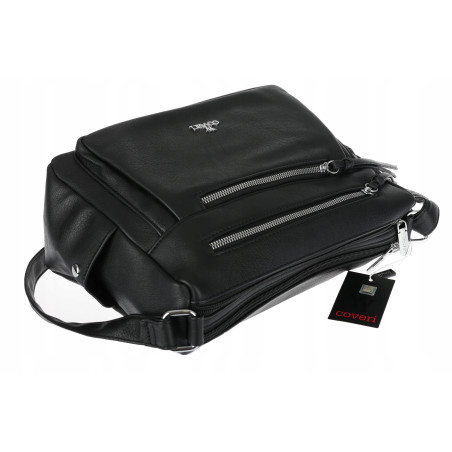 Torebka Damska Listonoszka Modna Pojemna  Torba na Ramię Cross L791A Czarna