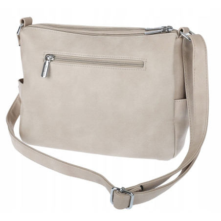 Torebka Damska Listonoszka Modna Pojemna Torba na Ramię Cross L791A Beżowa