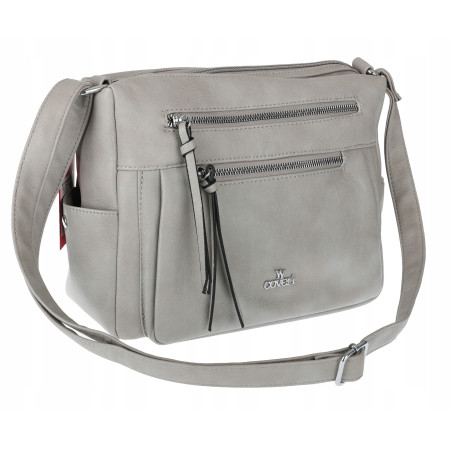 Torebka Damska Listonoszka Modna Pojemna Torba na Ramię Cross L791A Szara