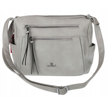 Torebka Damska Listonoszka Modna Pojemna Torba na Ramię Cross L791A Szara