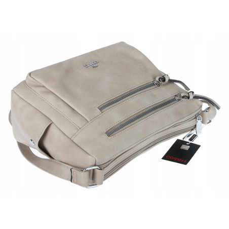 Torebka Damska Listonoszka Modna Pojemna Torba na Ramię Cross L791A Beżowa