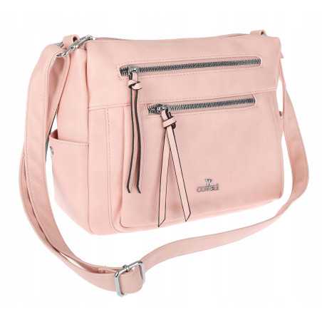 Torebka Damska Listonoszka Modna Pojemna Torba na Ramię Cross L791A Różowa