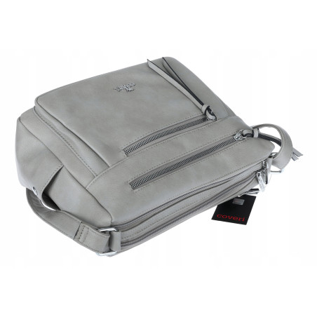 Torebka Damska Listonoszka Modna Pojemna Torba na Ramię Cross L791A Szara