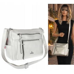 Torebka Damska Listonoszka Modna Pojemna Torba na Ramię Cross L791A Srebrna