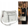 Torebka Damska Listonoszka Modna Pojemna Torba na Ramię Cross L791A Srebrna