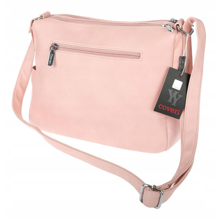 Torebka Damska Listonoszka Modna Pojemna Torba na Ramię Cross L791A Różowa