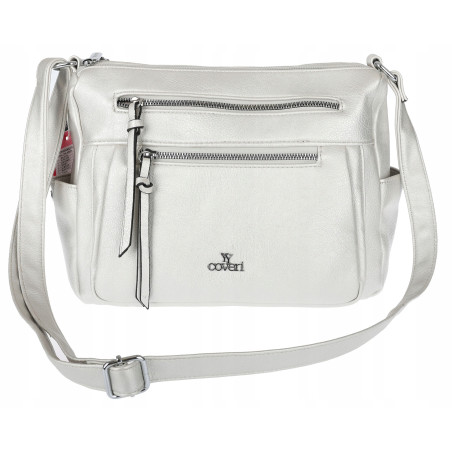 Torebka Damska Listonoszka Modna Pojemna Torba na Ramię Cross L791A Srebrna