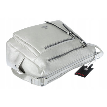 Torebka Damska Listonoszka Modna Pojemna Torba na Ramię Cross L791A Srebrna