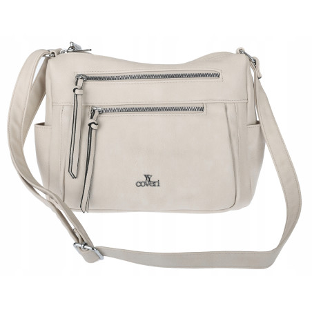 Torebka Damska Listonoszka Modna Pojemna Torba na Ramię Cross L791A Beżowa