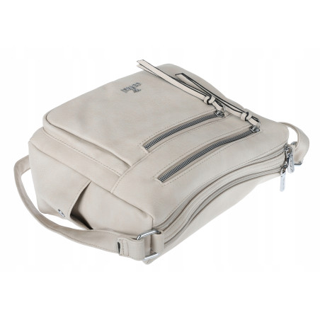 Torebka Damska Listonoszka Modna Pojemna Torba na Ramię Cross L791A Beżowa