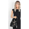 Torebka damska elegancka na ramię z apaszką klasyczna modna YM22 Czarna