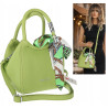 Torebka damska elegancka na ramię z apaszką klasyczna modna YM22 Zielona