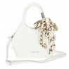 Torebka damska elegancka na ramię z apaszką klasyczna modna YM22 Biała