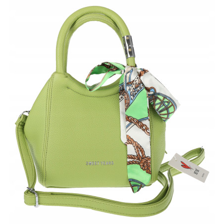 Torebka damska elegancka na ramię z apaszką klasyczna modna YM22 Zielona