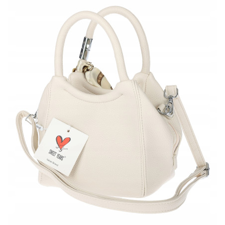 Torebka damska elegancka na ramię z apaszką klasyczna modna YM22 Beżowa