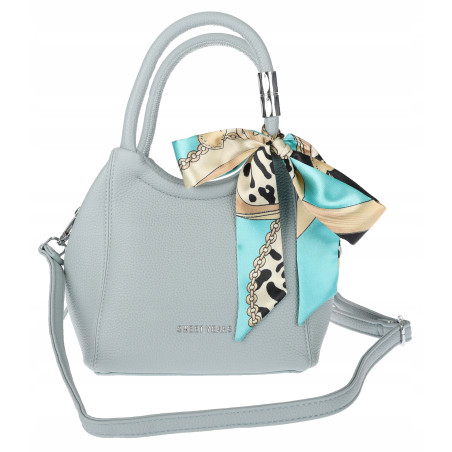 Torebka damska elegancka na ramię z apaszką klasyczna modna YM22 Niebieska