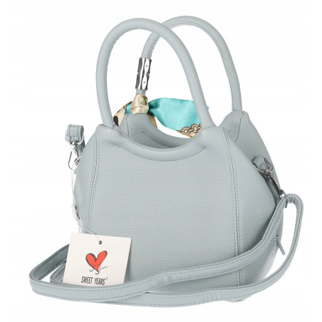 Torebka damska elegancka na ramię z apaszką klasyczna modna YM22 Niebieska