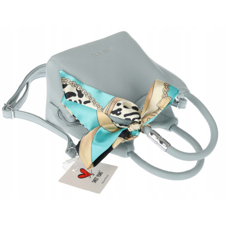 Torebka damska elegancka na ramię z apaszką klasyczna modna YM22 Niebieska