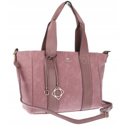 Torebka Damska Shopperka Pojemna Duża A4 Modna Torba kuferek CH339 Różowa