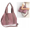Torebka Damska Shopperka Pojemna Duża A4 Modna Torba kuferek CH339 Różowa