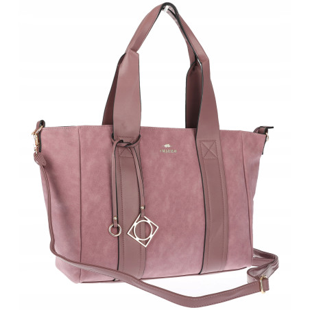 Torebka Damska Shopperka Pojemna Duża A4 Modna Torba kuferek CH339 Różowa