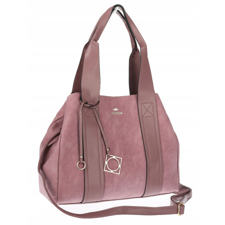 Torebka Damska Shopperka Pojemna Duża A4 Modna Torba kuferek CH339 Różowa