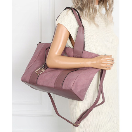 Torebka Damska Shopperka Pojemna Duża A4 Modna Torba kuferek CH339 Różowa