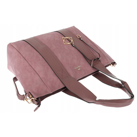 Torebka Damska Shopperka Pojemna Duża A4 Modna Torba kuferek CH339 Różowa