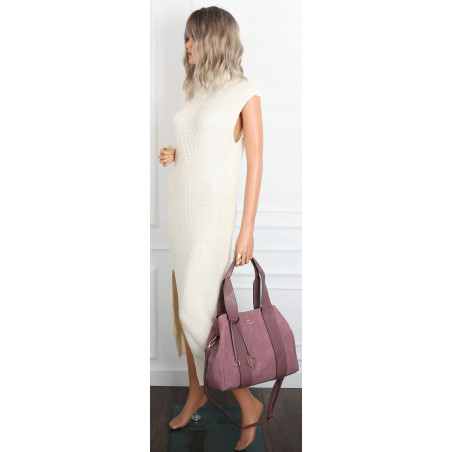 Torebka Damska Shopperka Pojemna Duża A4 Modna Torba kuferek CH339 Różowa