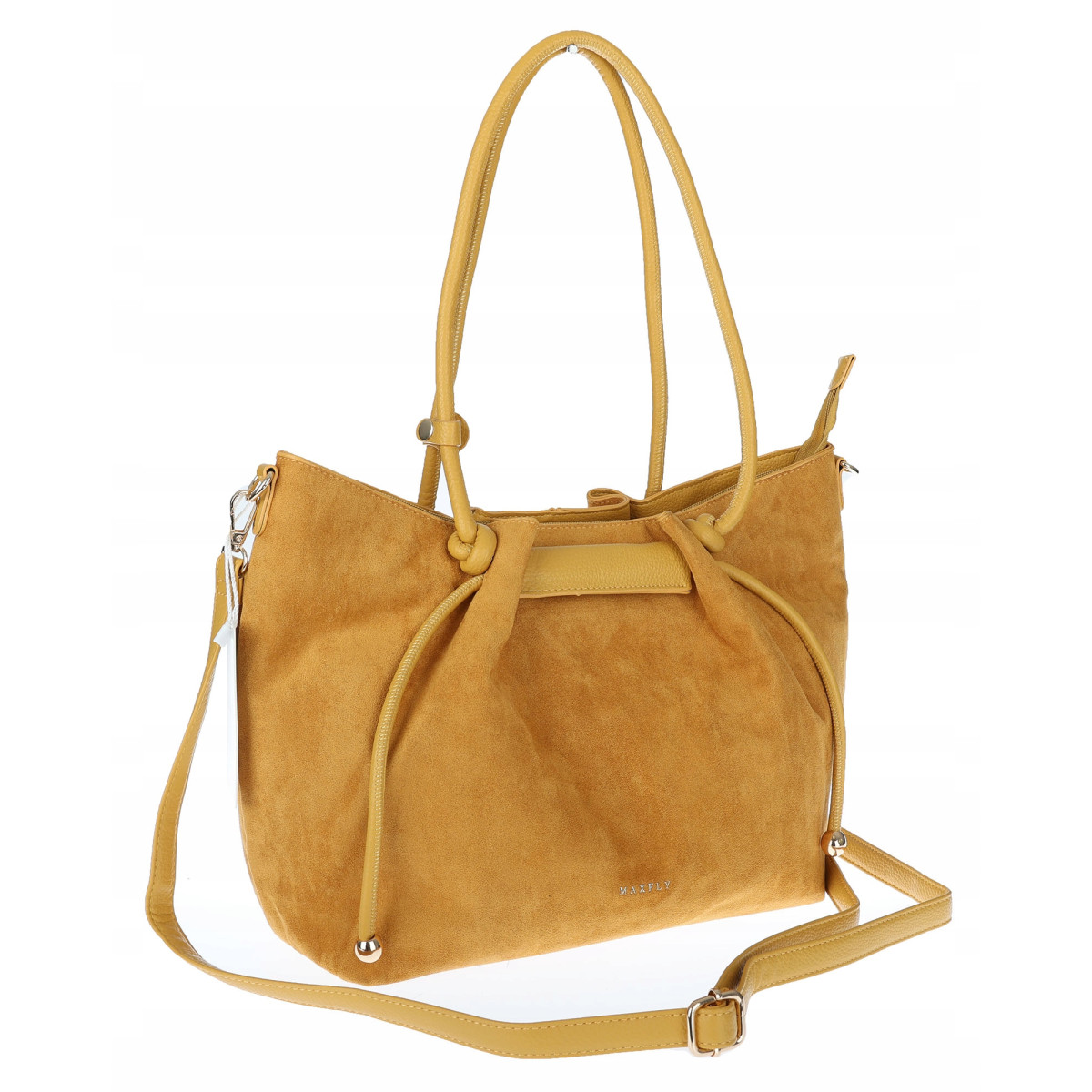 Torebka damska zamszowa shopper duża A4 torba na ramię worek CM9875 Żółta