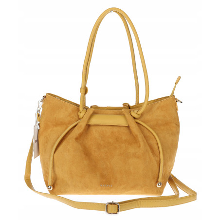 Torebka damska zamszowa shopper duża A4 torba na ramię worek CM9875 Żółta