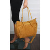 Torebka damska zamszowa shopper duża A4 torba na ramię worek CM9875 Żółta