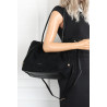 Torebka damska zamszowa shopper duża A4 torba na ramię worek CM9875 Czarna