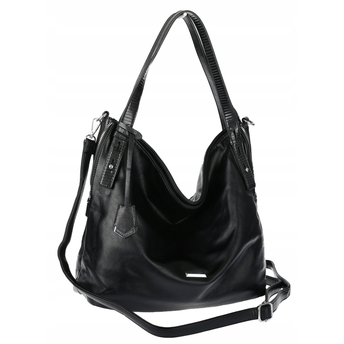 Torebka Damska Listonoszka Worek Shopper Modna Torba na Ramię SR56 Czarna