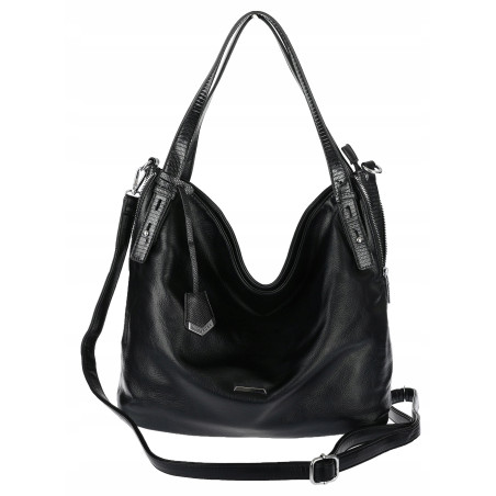 Torebka Damska Listonoszka Worek Shopper Modna Torba na Ramię SR56 Czarna