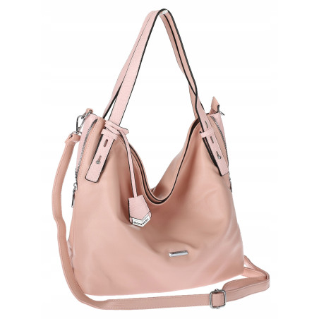 Torebka Damska Listonoszka Worek Shopper Miejska Torba na Ramię SR56 Różowa